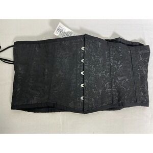 Burleska Gothic Strapless Jacquard Black Corset Top Women's 40 NWT